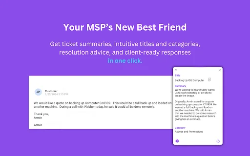 Alga - AI Ticketing Assistant for MSPs product preview