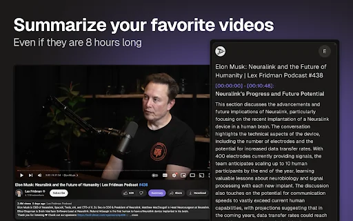 Awesum: AI YouTube video summaries product preview