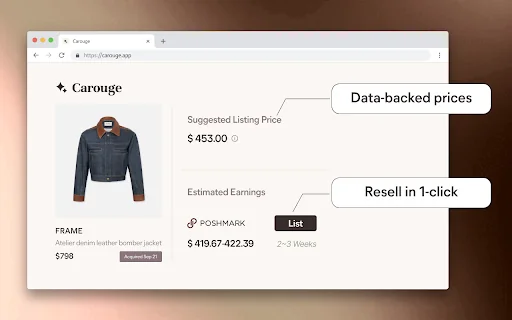 Carouge | Streamline reselling: save, create, and cross-list in seconds. 封面图 4
