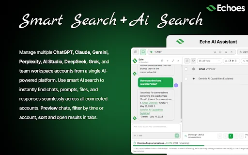 Echoes ChatGPT, Claude & more Tool for Search, Tag, Export & Summarize 封面图 3
