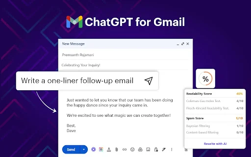 ChatGPT for Gmail product preview
