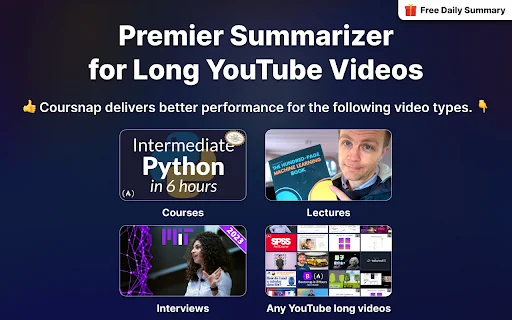 Coursnap - Summarizer for Long YouTube Videos 封面图 3