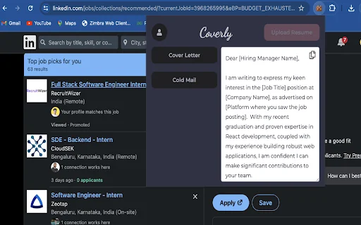Coverly - AI cover letter generator 封面图 2