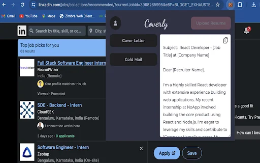 Coverly - AI cover letter generator 封面图 3