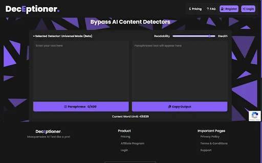 DecEptioner- Humanize AI Text Like A Pro! product preview