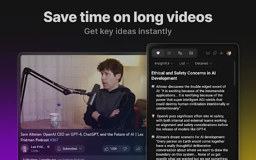 Eightify: AI YouTube Summarizer product preview