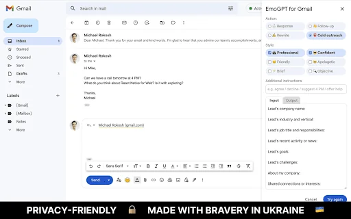 EmoGPT: Secure ChatGPT Email Writer for Gmail 封面图 2