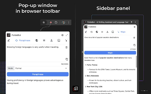 FixMeBot - AI Writing Assistant and Language Tool 封面图 3
