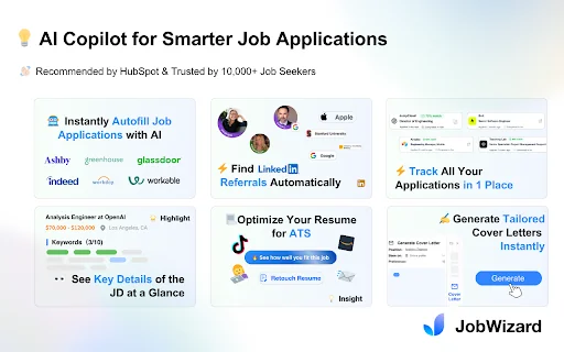JobWizard: AI Autofill for Workday, Greenhouse & 500+ Job Sites 封面图 2