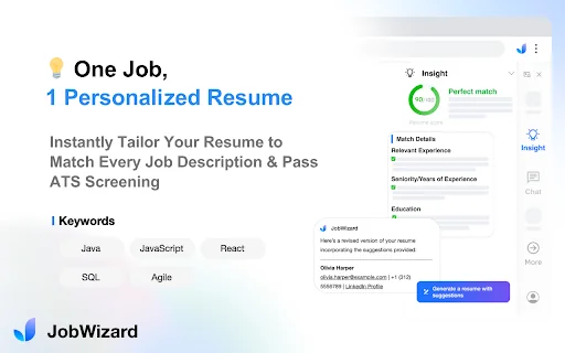 JobWizard: AI Autofill for Workday, Greenhouse & 500+ Job Sites 封面图 3