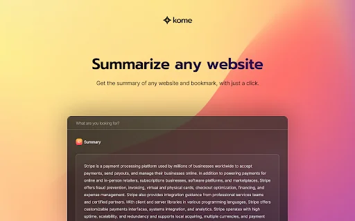 Kome: AI Summary and Bookmark App 封面图 2