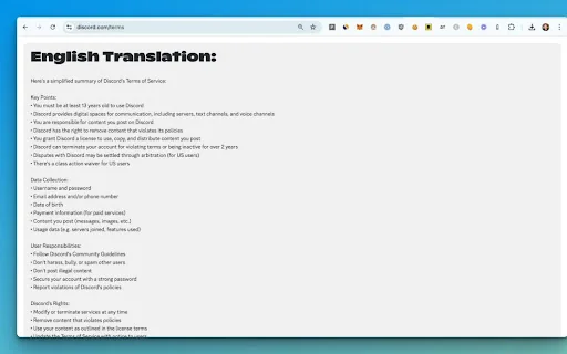 Legalese to English - Privacy Policy & ToS Simplifier product preview