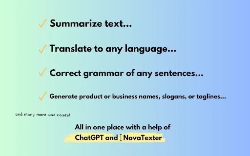 NovaTexter - Chat GPT Chrome Extension 封面图 4