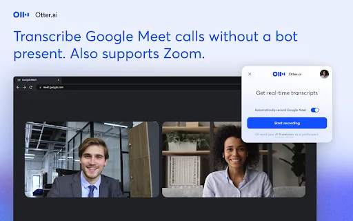 Otter.ai: Record & Transcribe Meetings - Google Meet & Web Audio product preview