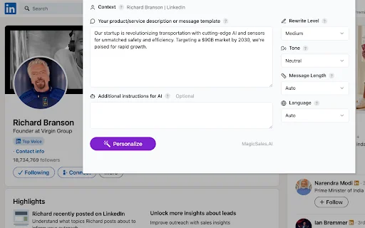AI LinkedIn Message Generator 封面图 3