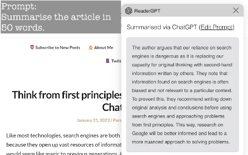 ReaderGPT: ChatGPT based Web Page Summariser 封面图 3