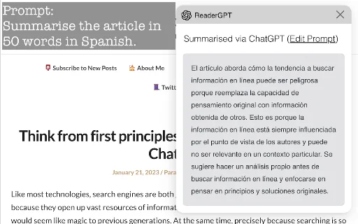 ReaderGPT: ChatGPT based Web Page Summariser 封面图 4