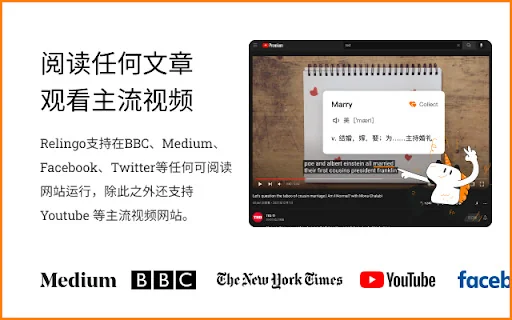 Relingo - 在浏览网站和观看YouTube时掌握词汇 封面图 2