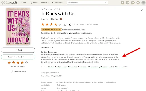 Review Consensus for Goodreads 封面图 2