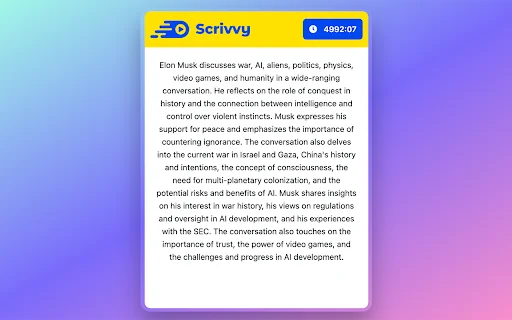 Scrivvy - YouTube Summarizer 封面图 3