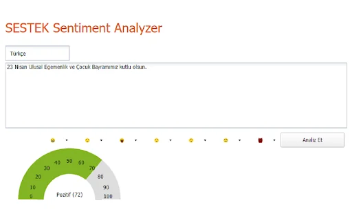 SESTEK Sentiment Analyzer product preview