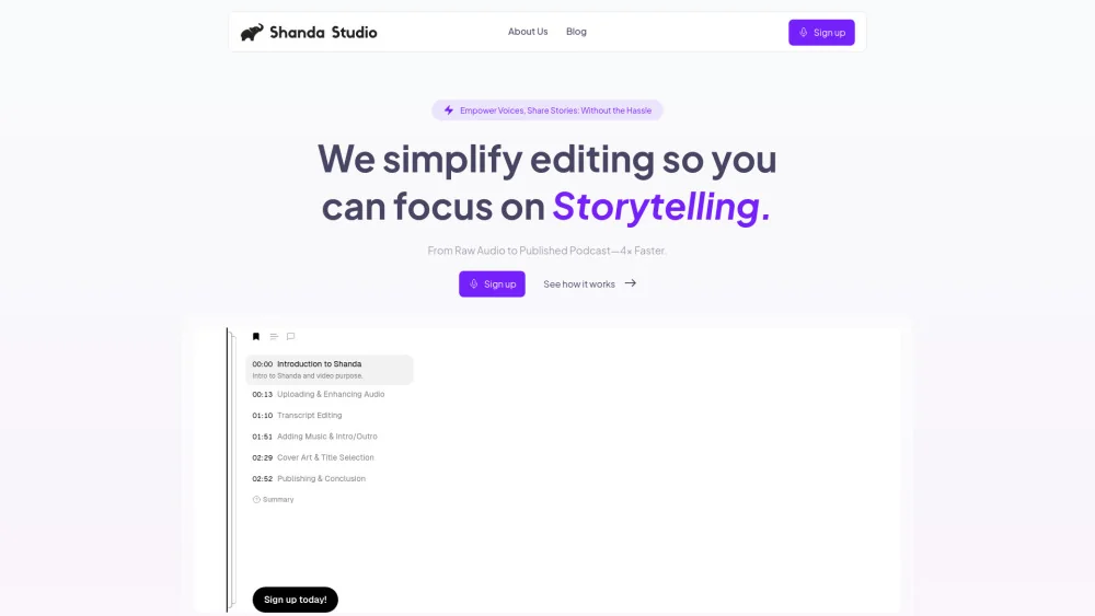 Shanda Studio product preview