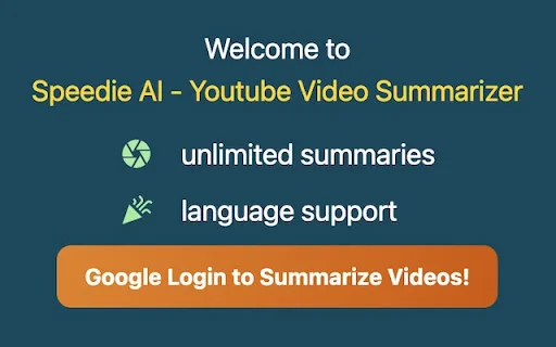 Speedie AI - Youtube Video Summary expert product preview
