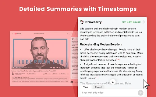 YouTube 摘要生成器和聊天 — Strawberry 封面图 2