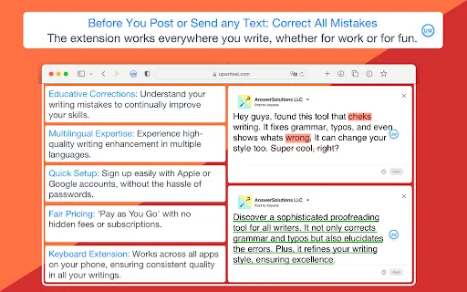 UpWrite AI: Proofreads all Texts in Browser 封面图 2