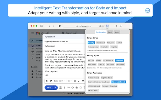 UpWrite AI: Proofreads all Texts in Browser 封面图 5