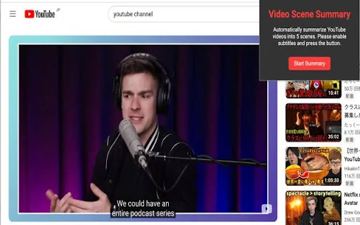 Video Scene Summary with ChatGPT product preview