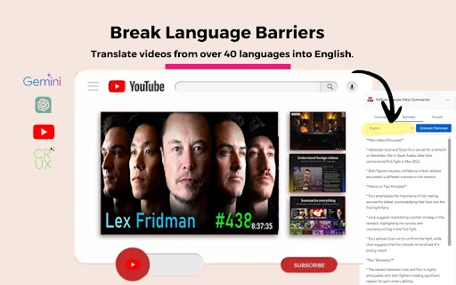 Crux AI: YouTube Video Summarizer 封面图 4
