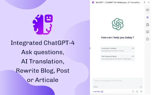 WebGPT - ChatGPT for Webpages, Free AI Copilot by ChatGPT-4 封面图 4