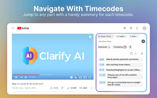 Clarify AI: YouTube Summaries 封面图 3