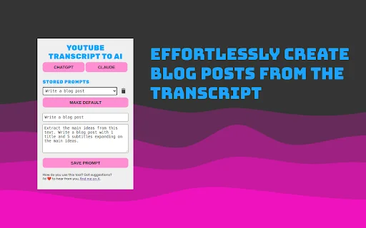 YouTube Transcript to AI 封面图 3