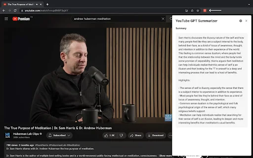 YouTube Videos Summary with ChatGPT AI product preview