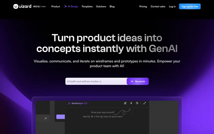 Uizard product preview