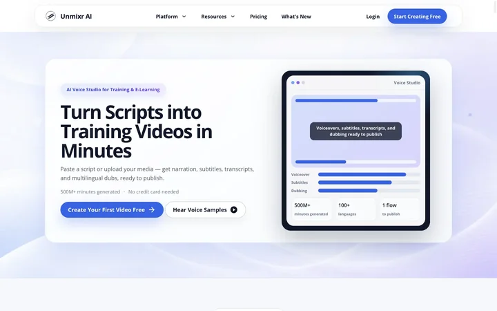 Unmixr product preview