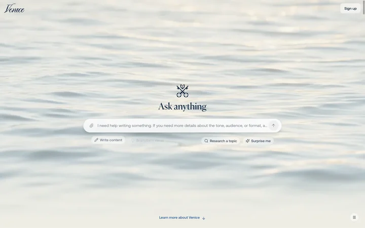 Venice AI product preview