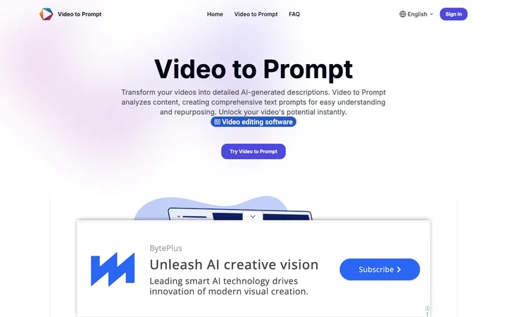 Video to Prompt の製品プレビュー
