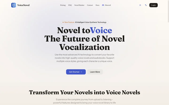 VoiceNovel product preview