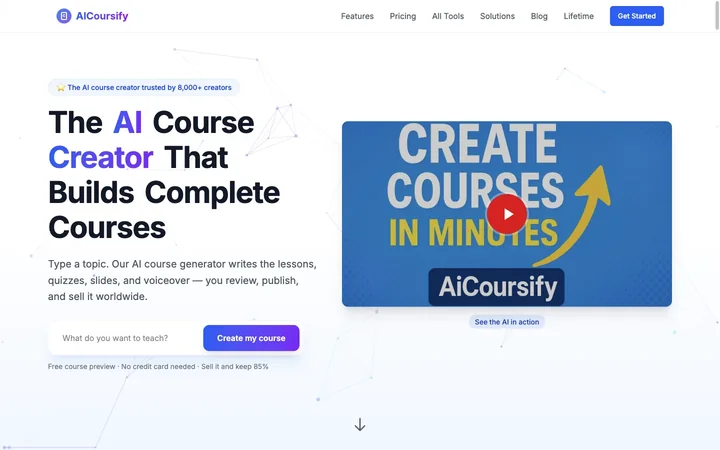 AiCoursify product preview