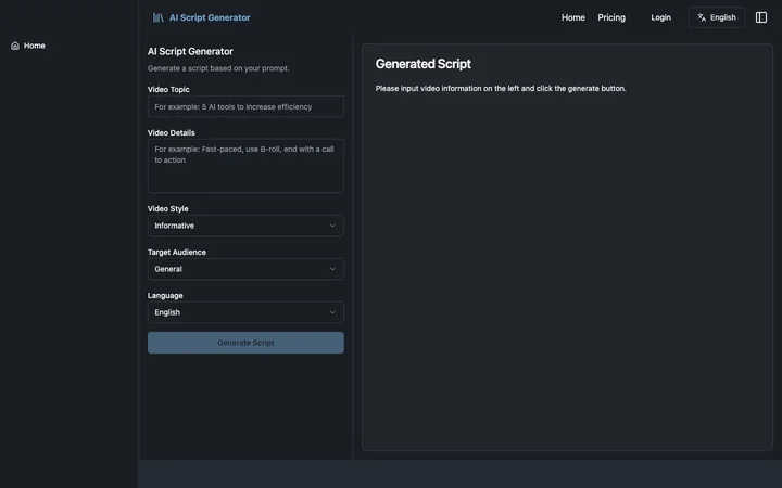 AI Script Generator product preview