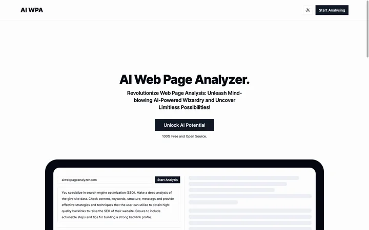 AI Web Page Analyzer product preview