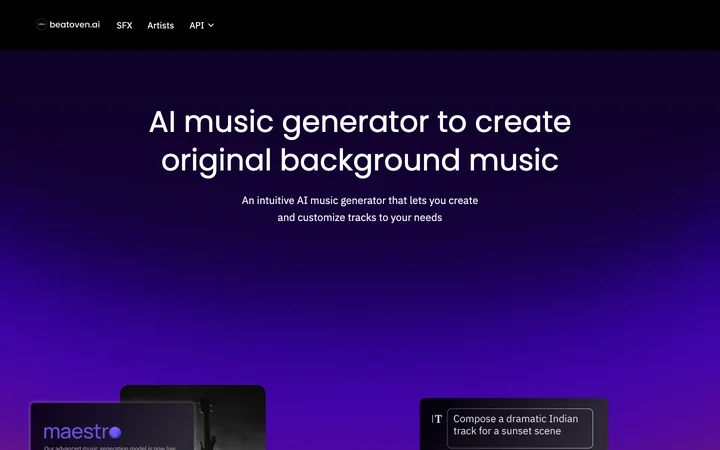 Beatoven.ai product preview