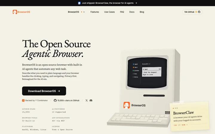 BrowserOS product preview