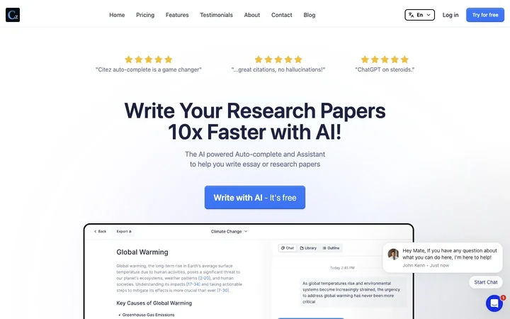 Citez AI product preview