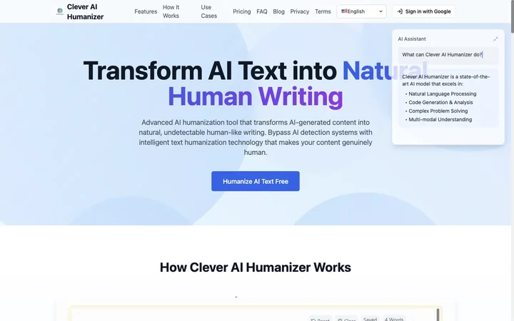Clever AI Humanizer product preview