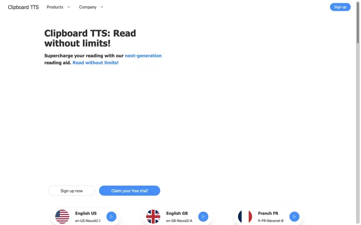 Clipboard TTS product preview