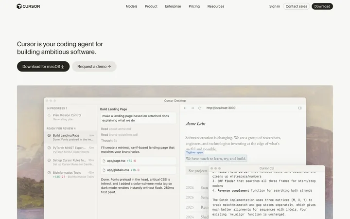 Cursor product preview